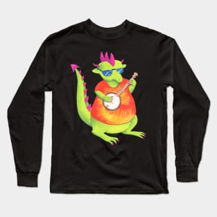 Dragon Banjo Player Long Sleeve T-Shirt